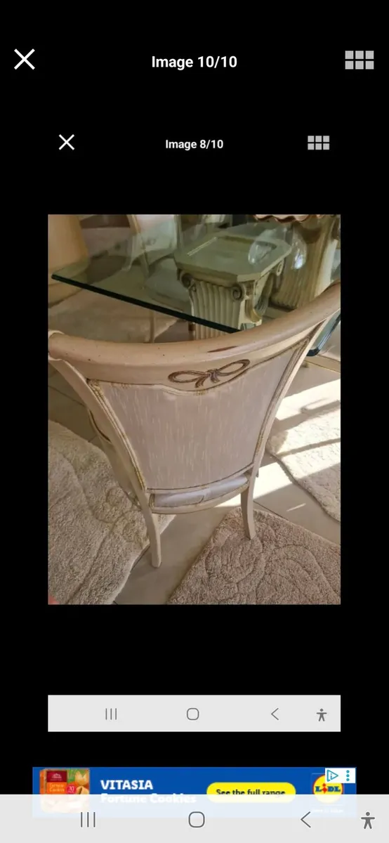 Italian table and chairs cream and gold - Image 3