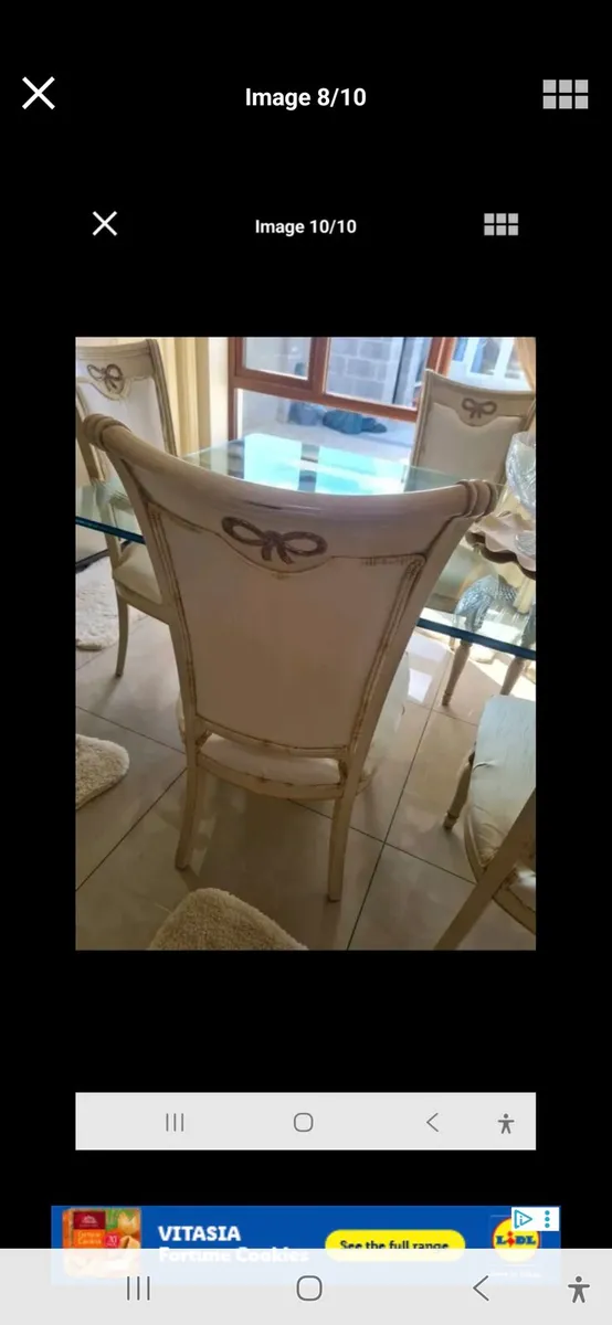 Italian table and chairs cream and gold - Image 4