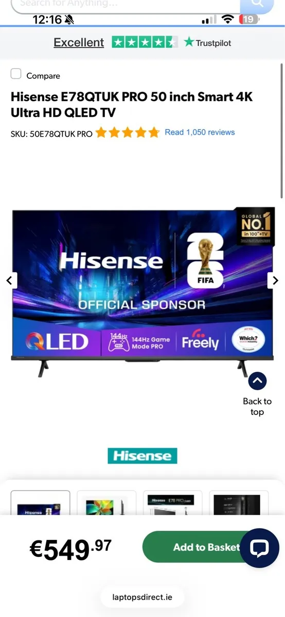 Hisense tv 50” E78qtuk unopened - Image 3