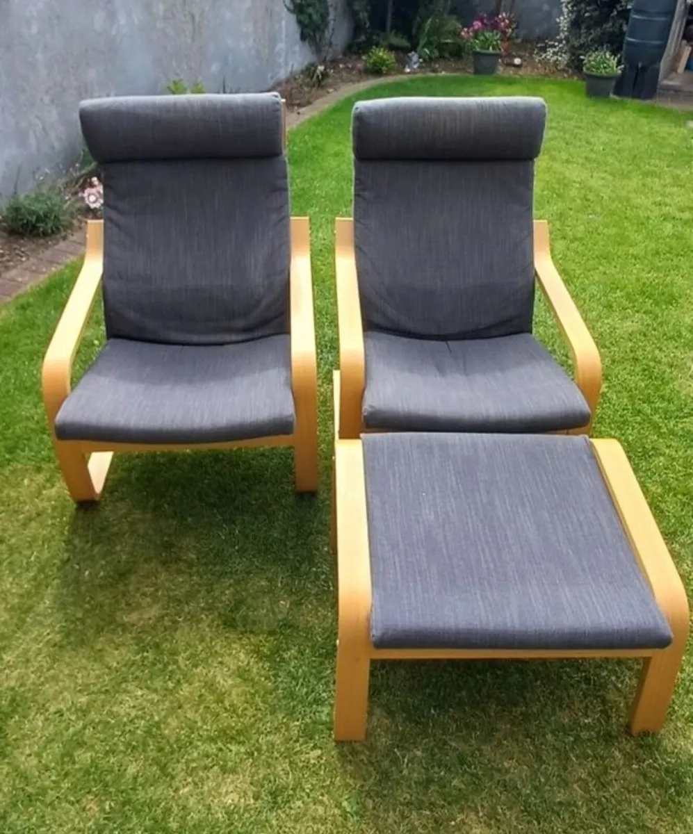 2 chairs and 1 footstool