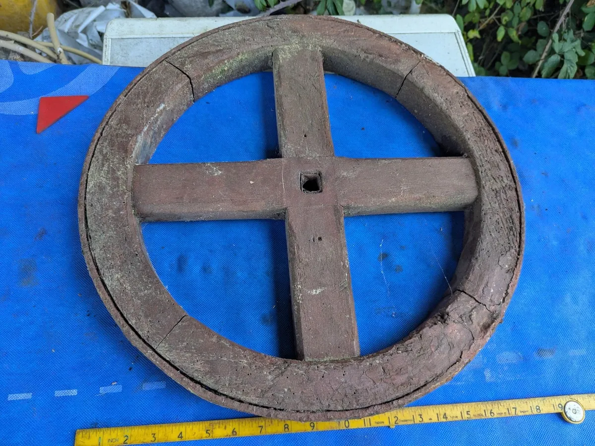 Antique Wheelbarrow Wheel - Image 1
