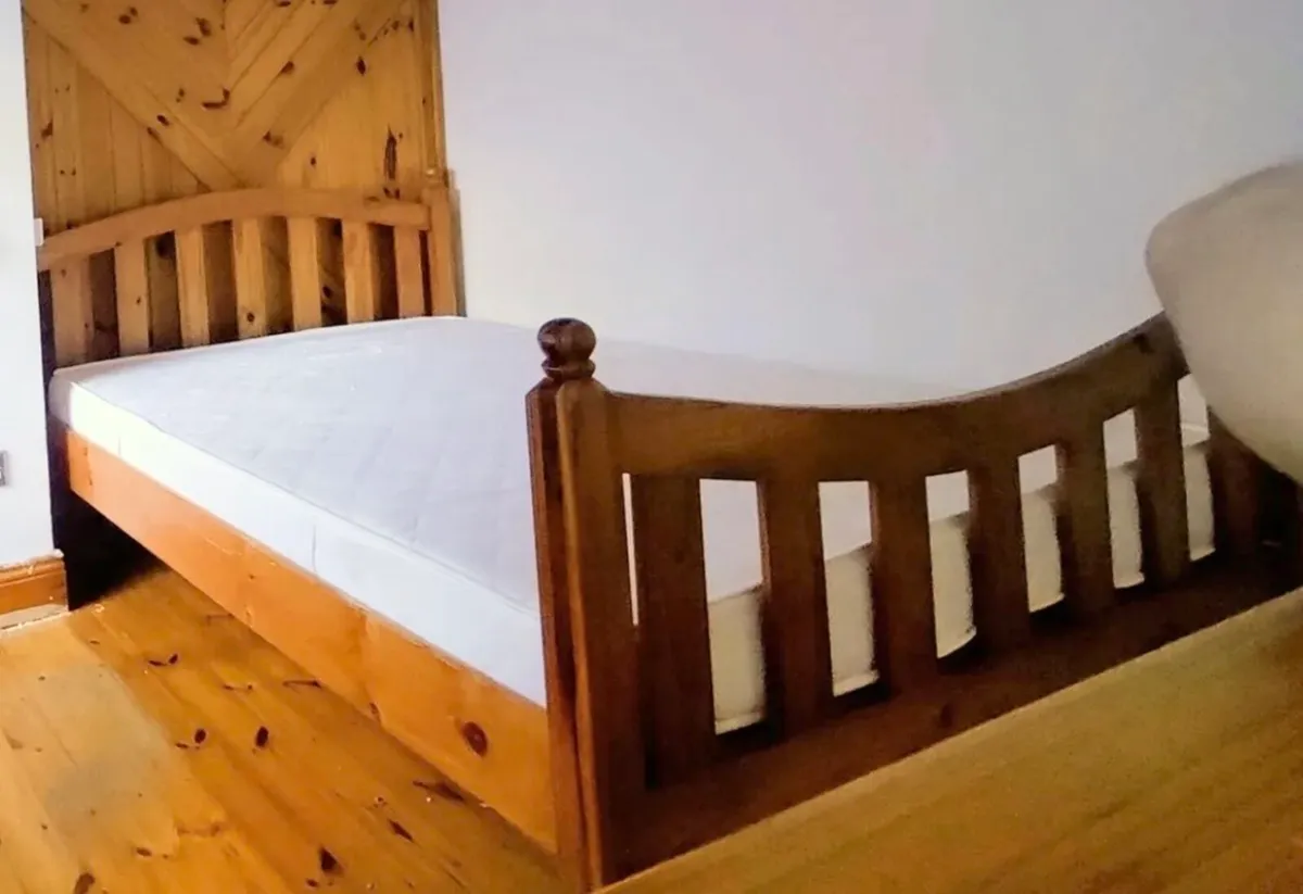 Very Sturdy 4Ft 6” Double Wooden Bed - Deliver