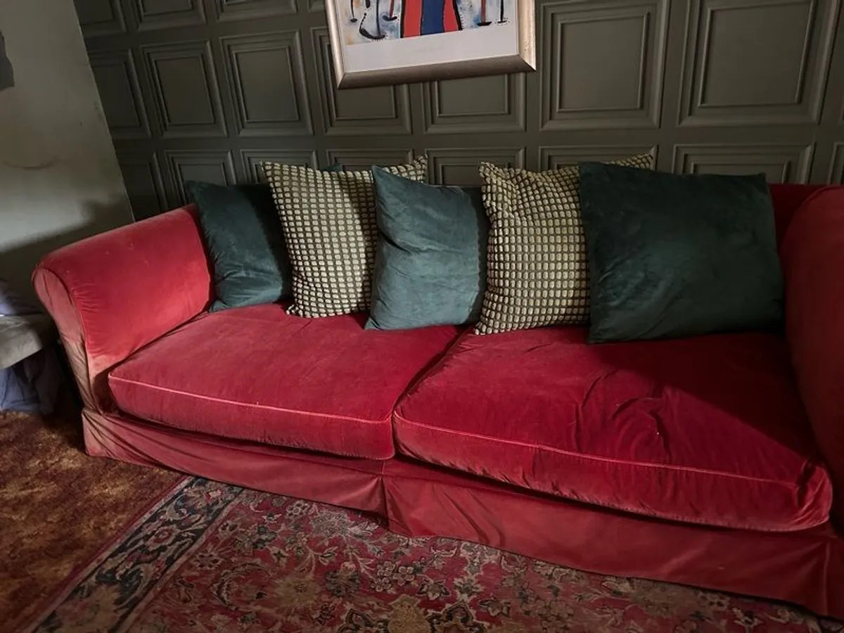 TETRAD feather filled velvet couch - Image 1