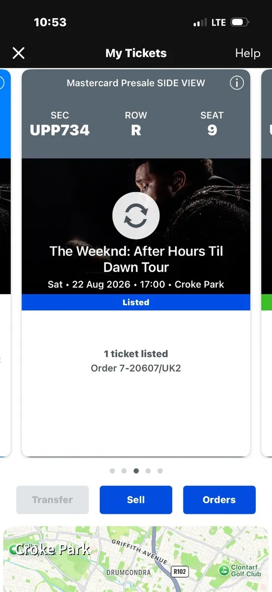 Weekend concert ticket