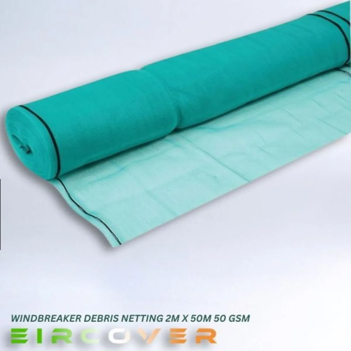 Windbreaker netting 2m x 50m - Green 50 gsm Green - Image 1