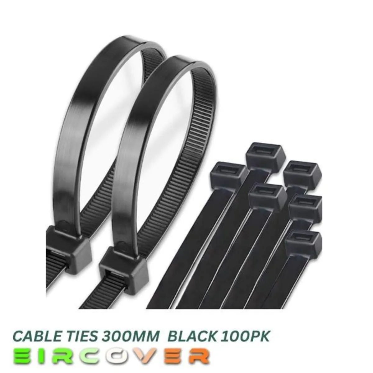 Heavy Duty Black Cable Ties 300mm  Black 100pk - Image 1