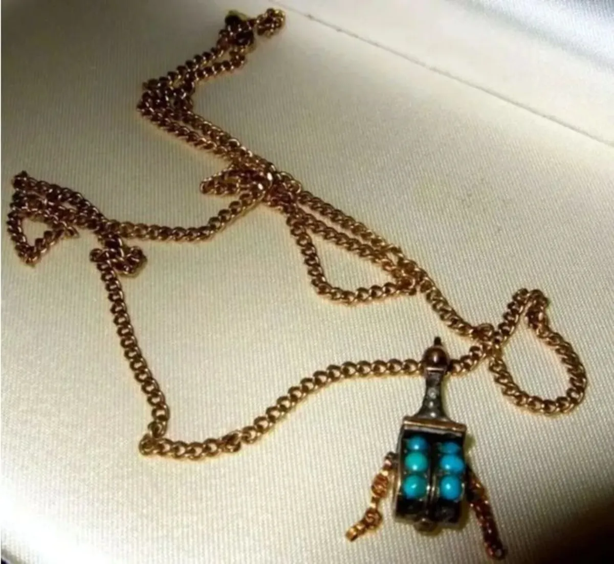 Vintage 9ct Tibetan Prayer Wheel Pendant 22" Chain - Image 3