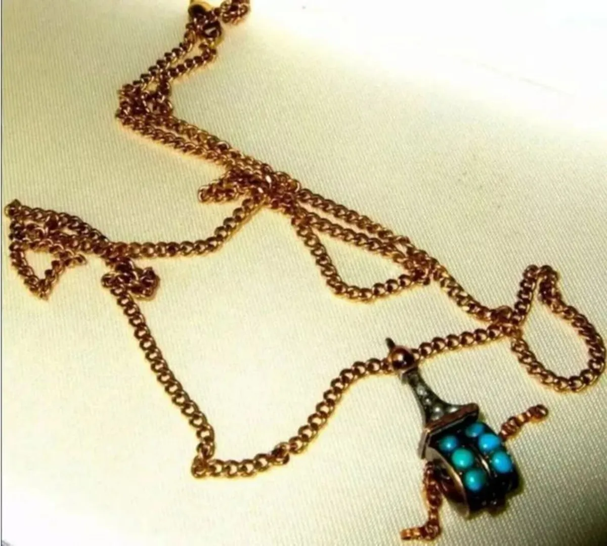 Vintage 9ct Tibetan Prayer Wheel Pendant 22" Chain - Image 4
