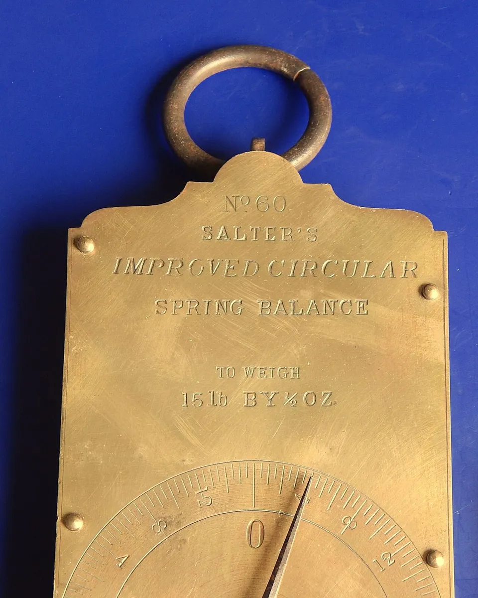 2 Vintage Brass Salters Spring & Balance Scales - Image 3