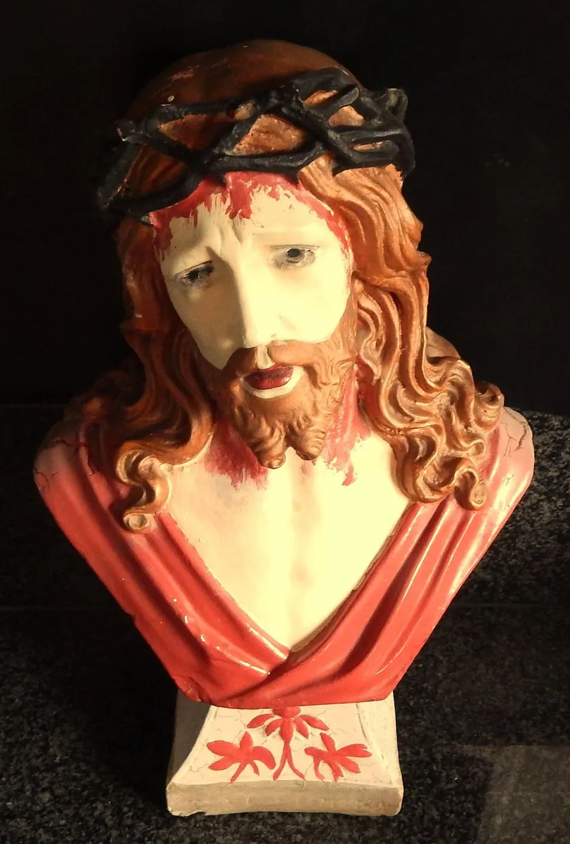 Large Vintage Bust of Christ - Image 2