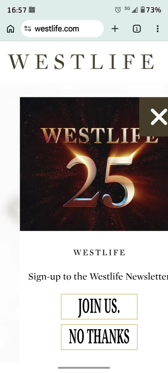 Westlife tickets x 4