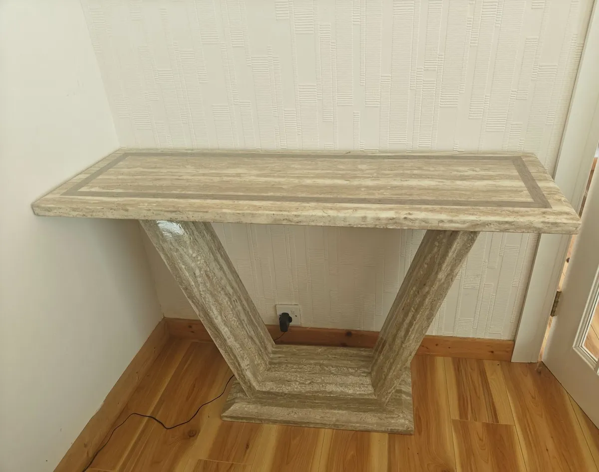 Travertine Console Table - Image 1