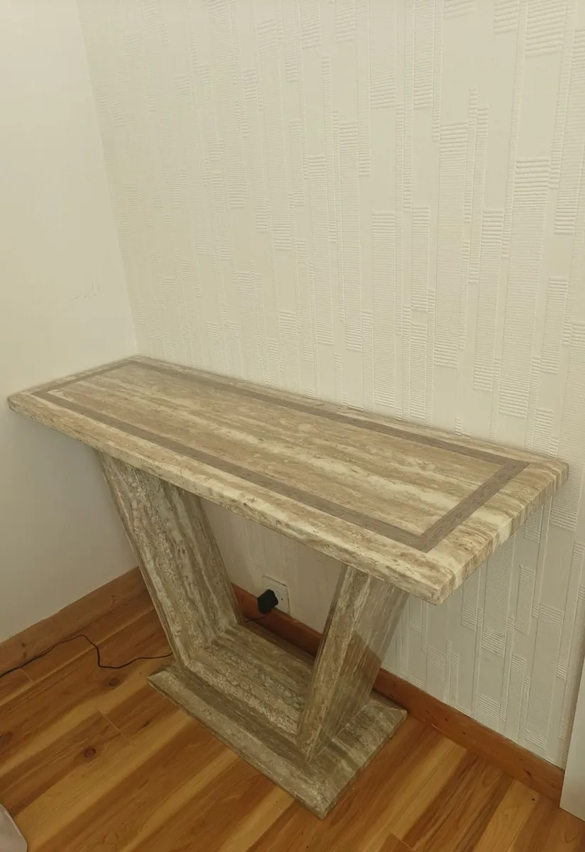 Travertine Console Table - Image 4
