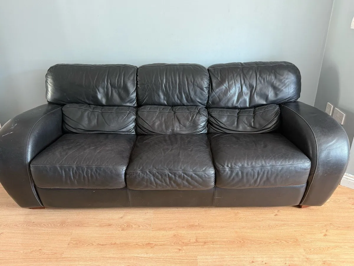 3 & 2 seater Leather couches - Image 1