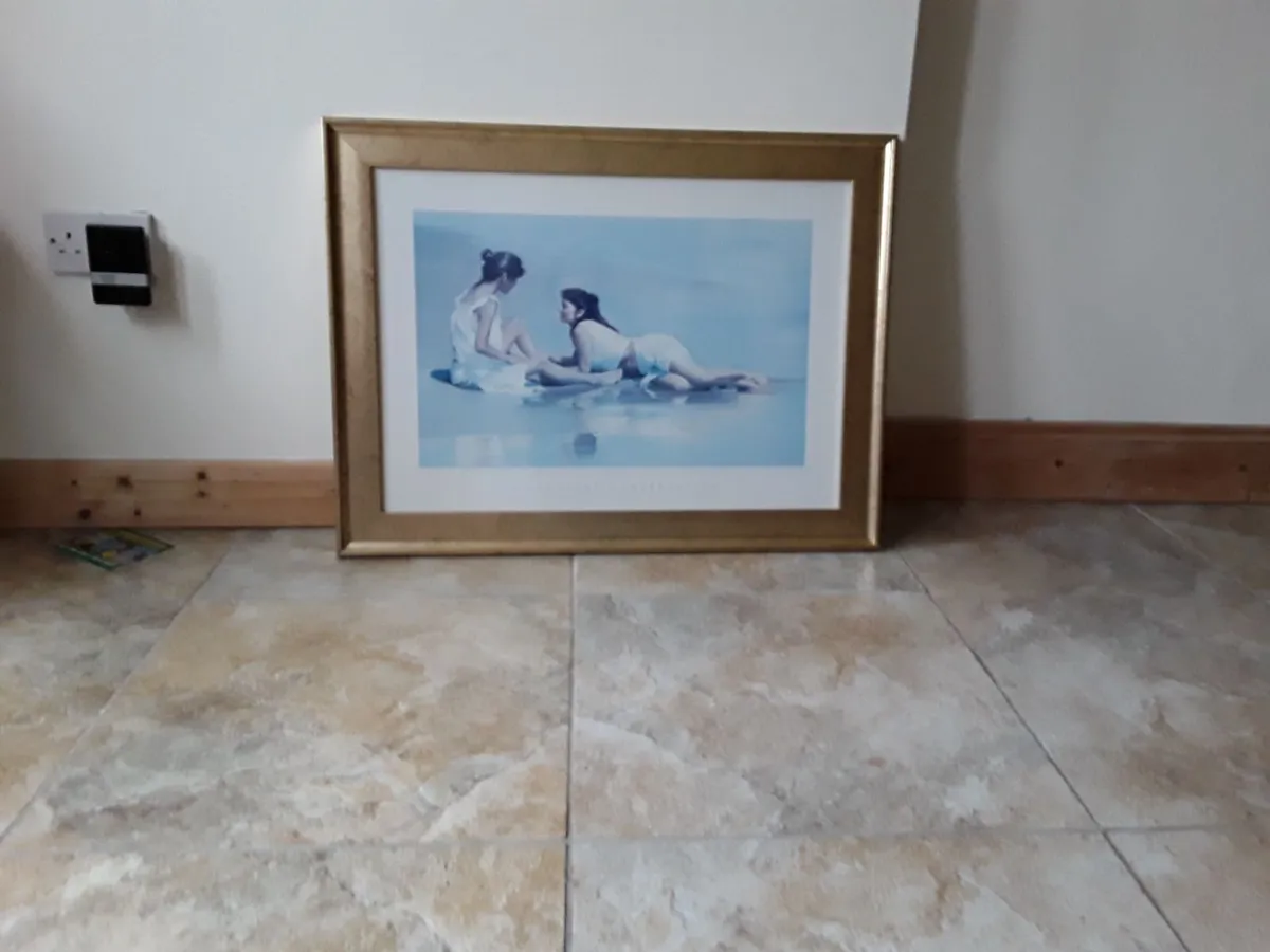 Lovely large picture 2 girls relaxing on a beach - Image 2