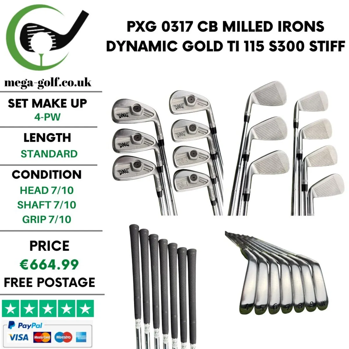 PXG 0317 CB Milled Irons / 4-Pw / Stiff - Image 1