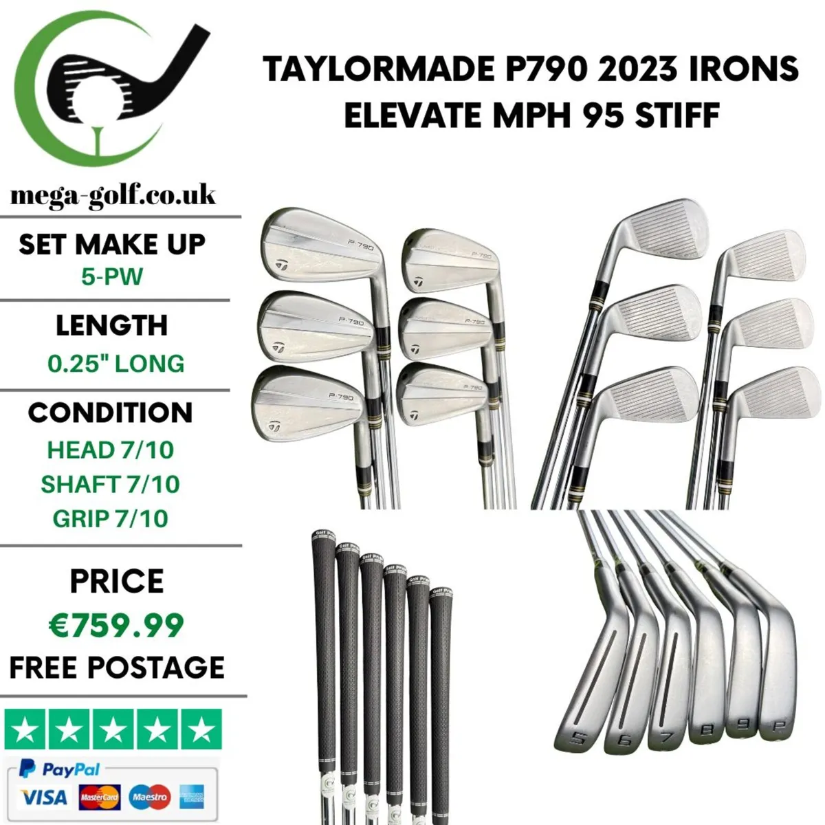 Taylormade P790 2023 Irons / 5-Pw / Stiff - Image 1