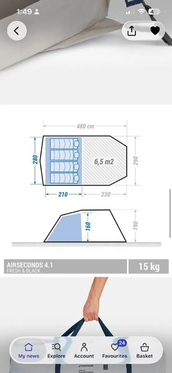 4 man inflatable tent - Image 3