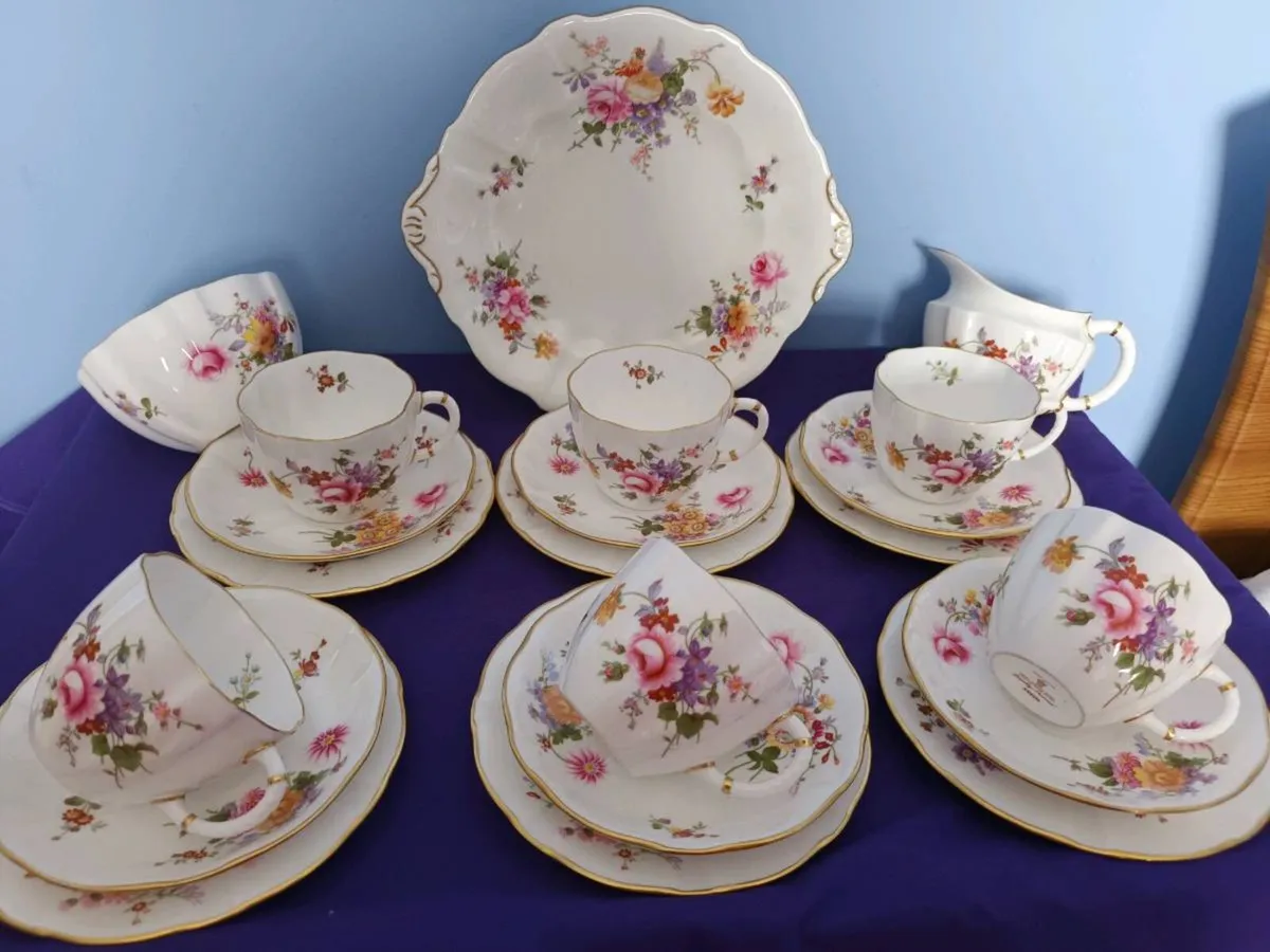 21 please. ROYAL CROWN DERBY CHINA TEA SET - Image 2
