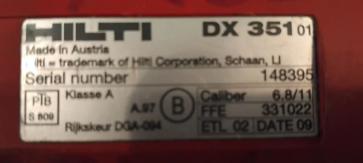 Hilti DX351 Powder Actuated Nail Gun "Serviced" - Image 4