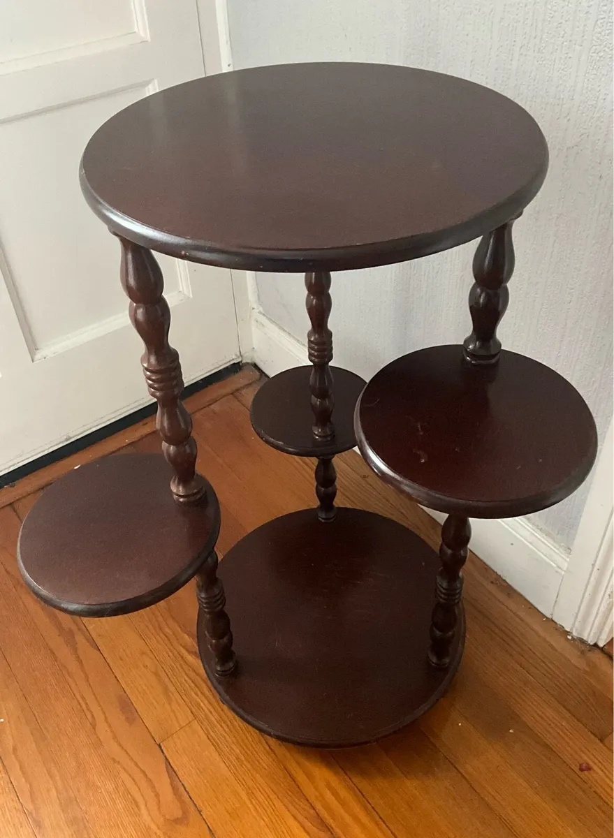 Vintage Tiered Mahogany Plantstand - Image 2