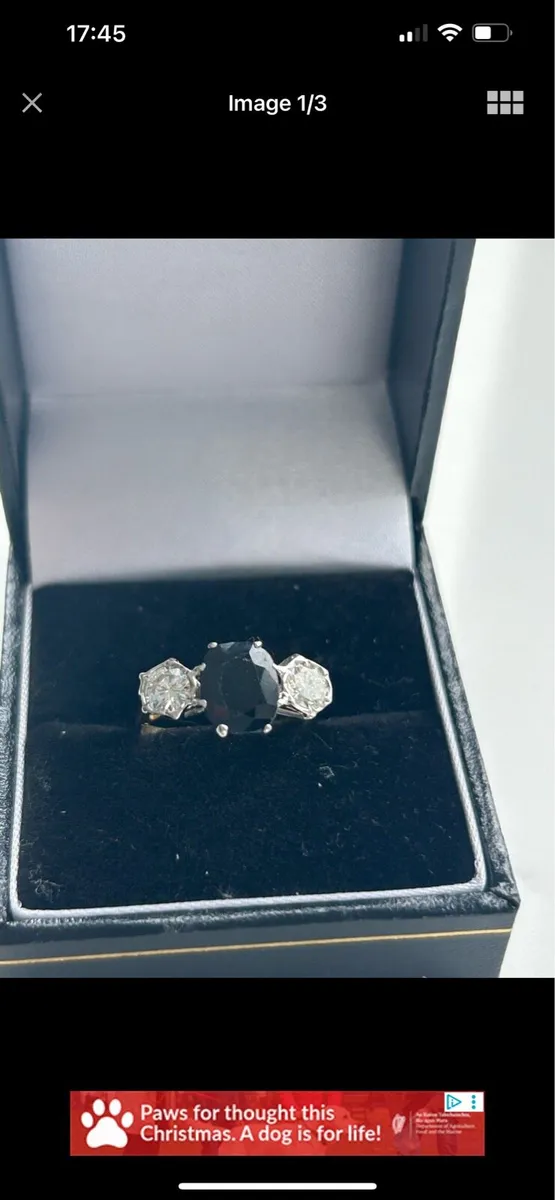 Diamond and Sapphire engagement ring - Image 1
