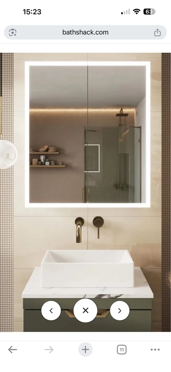 Mia LED Bluetooth 700 x 600mm Bathroom Cabinet - Image 1