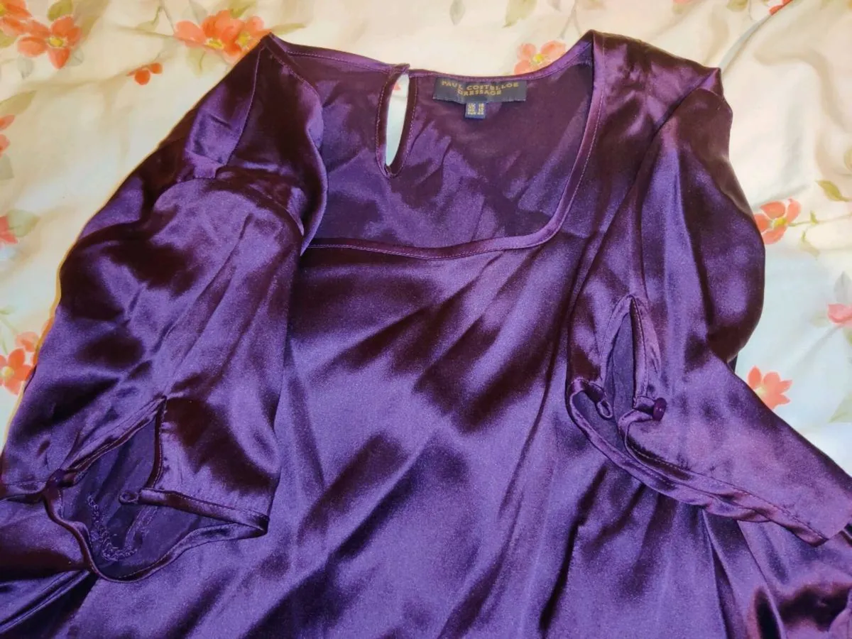 PAUL COSTELLO, New Soft Satin Slio-Over Blouse ! - Image 1