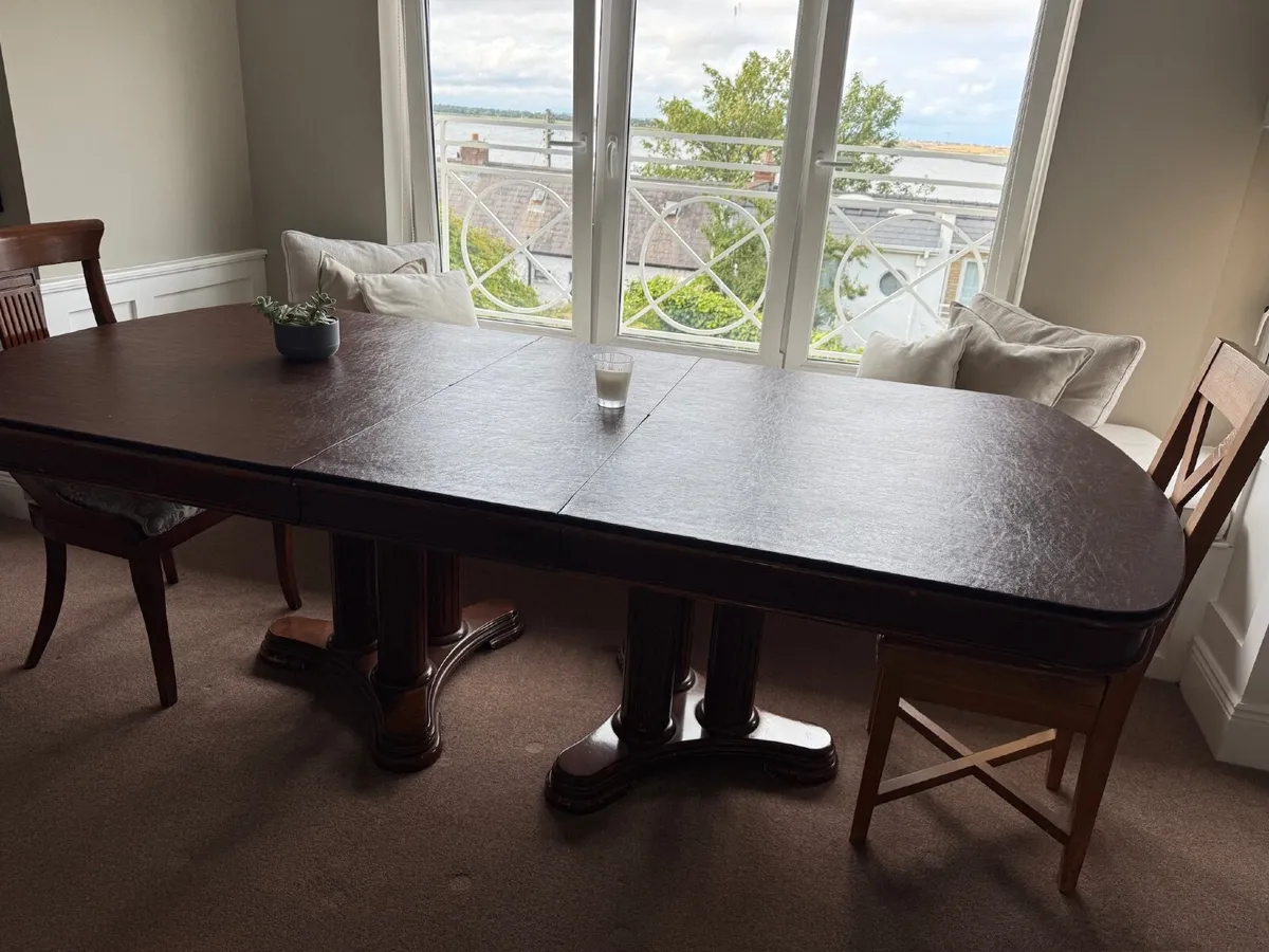 Large Extending Mahogany Dining Table – Double Ped - Image 1