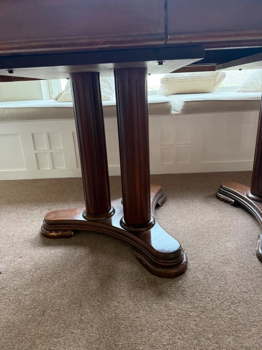 Large Extending Mahogany Dining Table – Double Ped - Image 2
