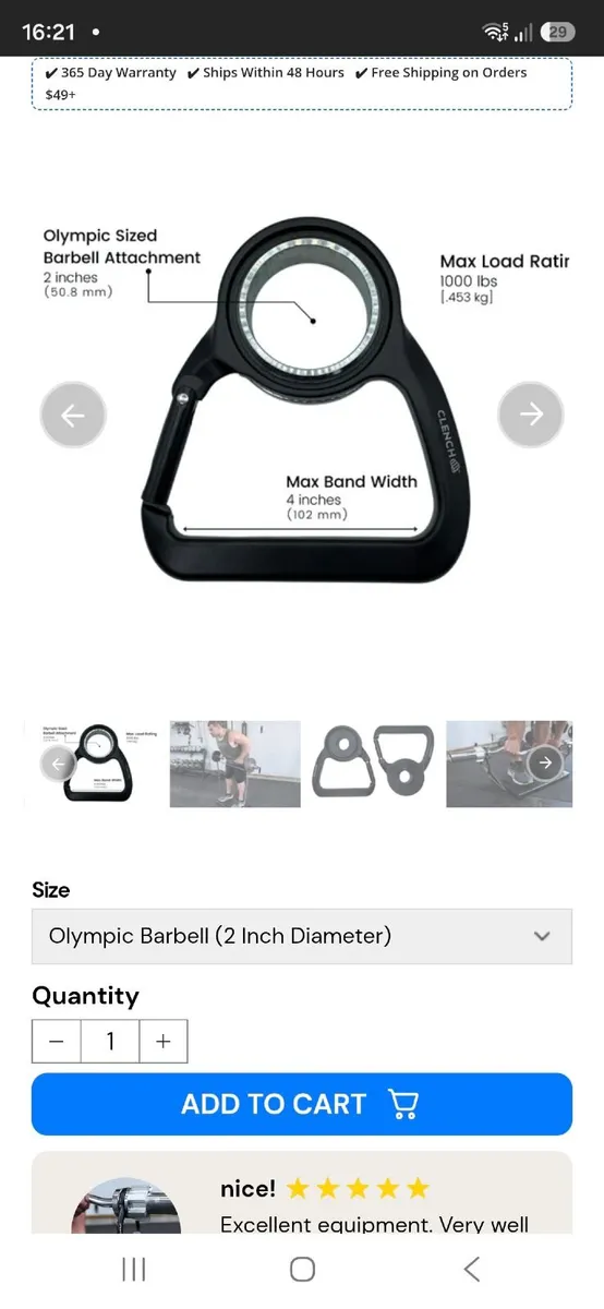 barbell / Olympic bar resistance band hooks - Image 2
