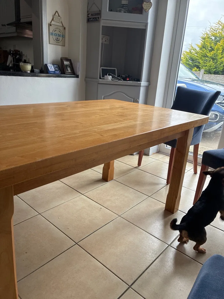 Oak Finish Solid Wood Dining set Table & Chairs - Image 3