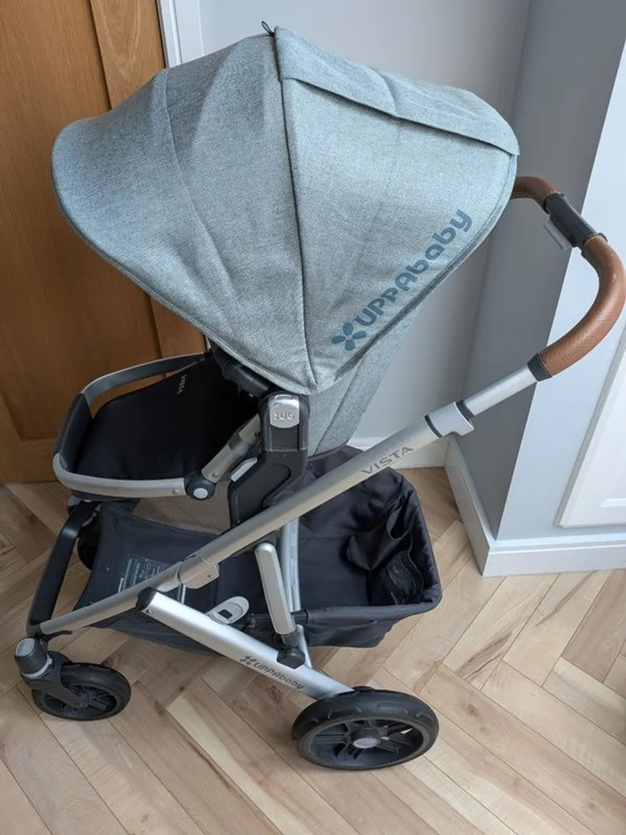 Uppababy Vista Pushchair System Buggy Bassinet Carrycot Emmett Green - Image 2