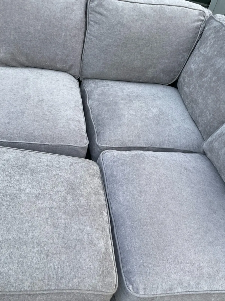 Grey L shaped corner sofa /couch with footstool - Image 3