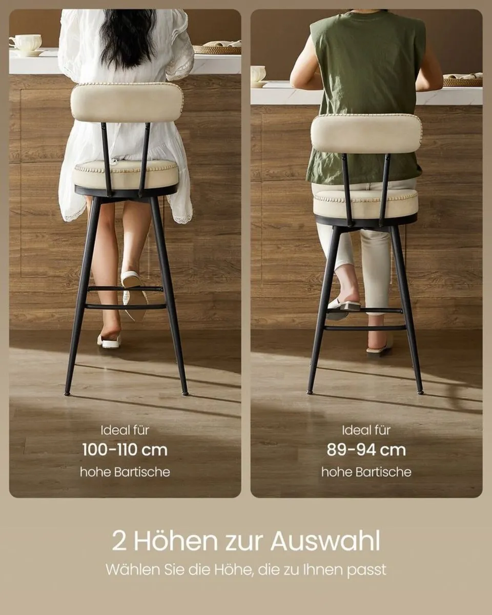 2 x new kitchen barstools (Cream) FREE DELIVERY - Image 2