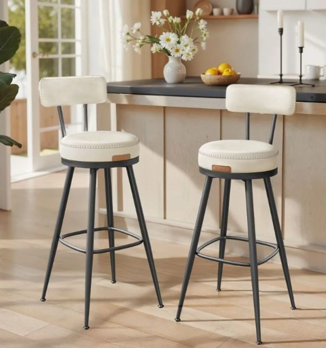 2 x new kitchen barstools (Cream) FREE DELIVERY - Image 1