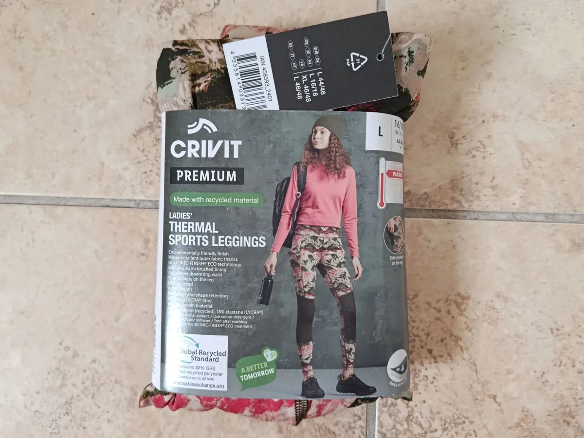 Crivit Lidl Ladies Thermal Sport Leggings GB 16/18 - Image 1