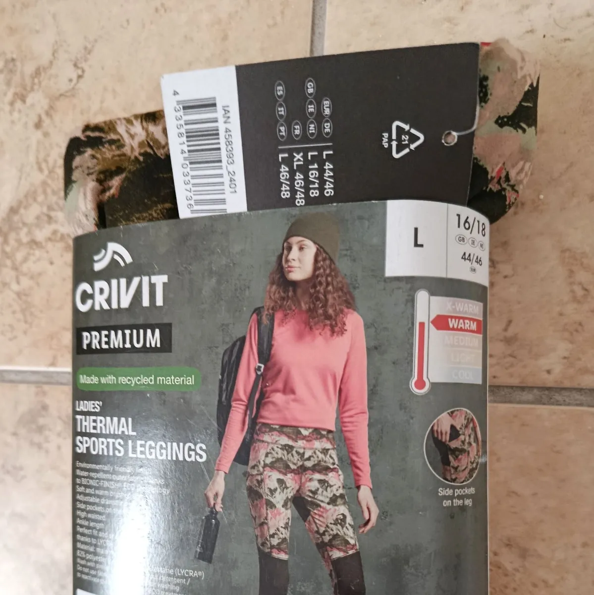 Crivit Lidl Ladies Thermal Sport Leggings GB 16/18 - Image 2