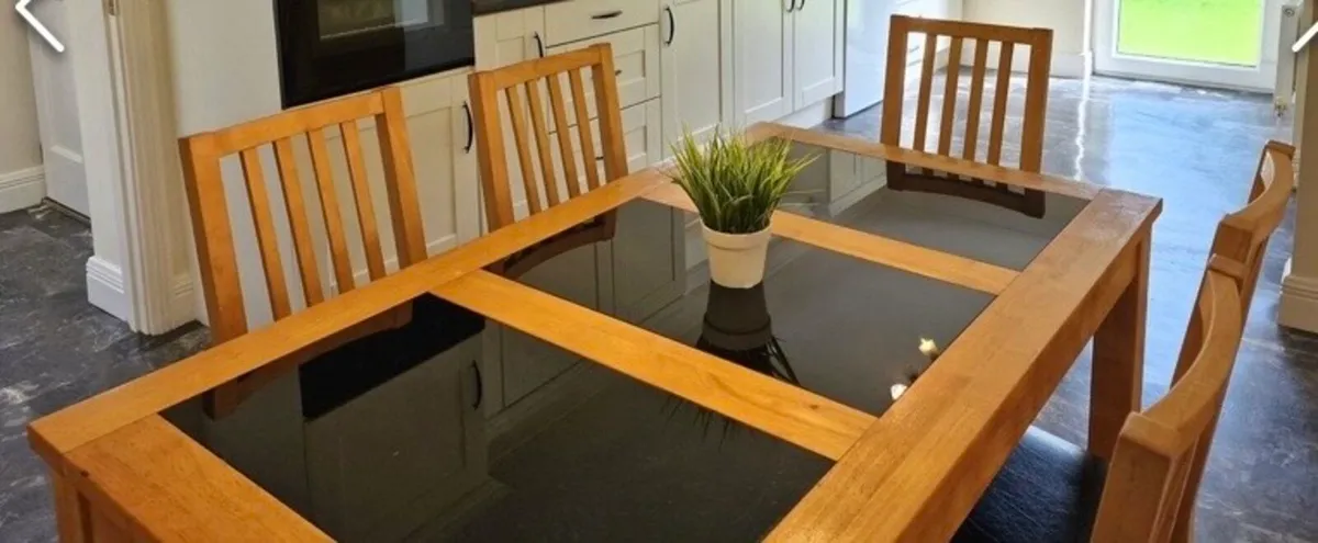 Wood Effect Dining Table & 6 Chairs - Image 1
