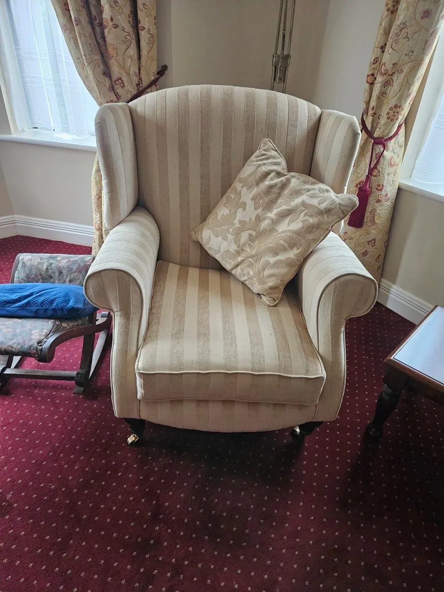 3 and 2 seater sofa and queen Ann armchair - Image 3