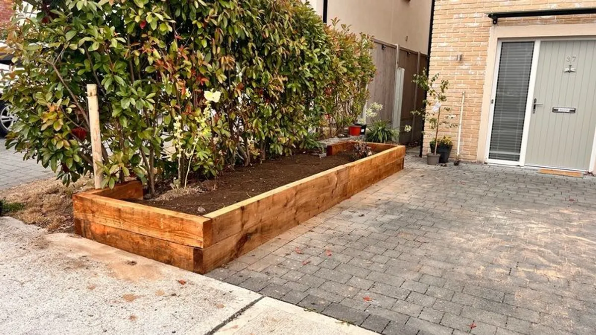 Front Porch Planter Box, Garden Sleepers Edging - Image 1