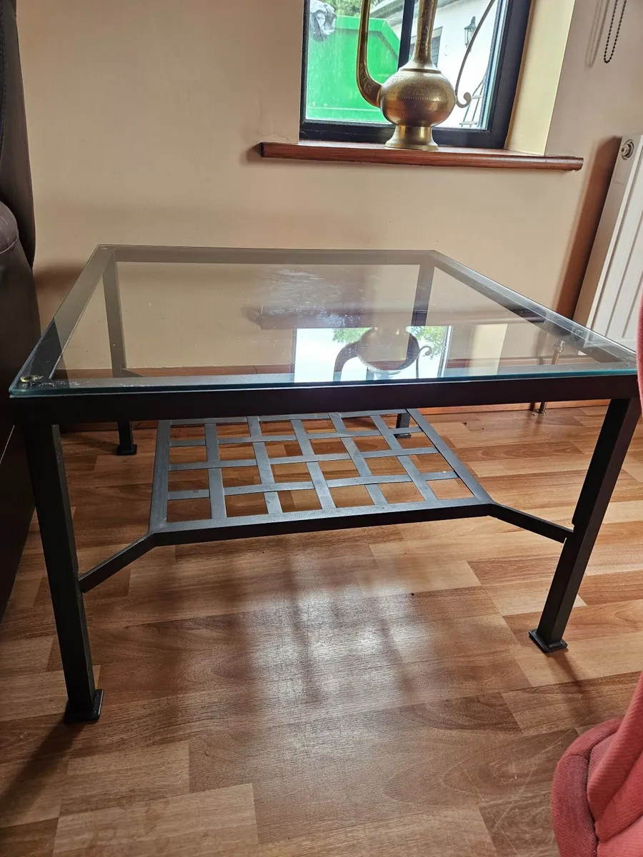 Ikea 68 by 68cm glass table - Image 1