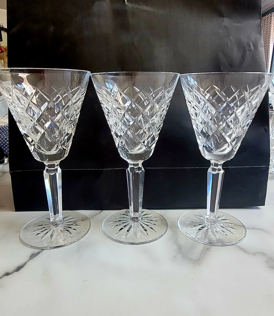Waterford Crystal Claret Wine Glasses x 3 - Image 1