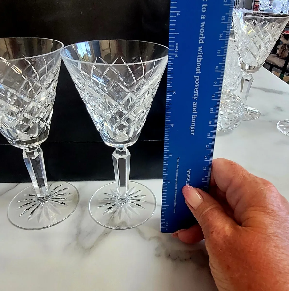 Waterford Crystal Claret Wine Glasses x 3 - Image 2
