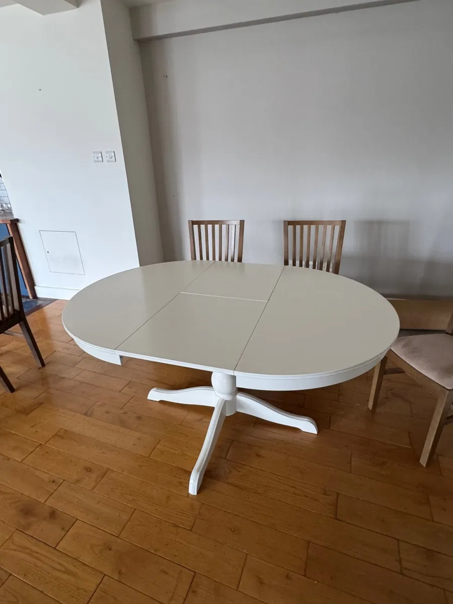 IKEA INGATORP Extendable Oval Dining Table – White - Image 1