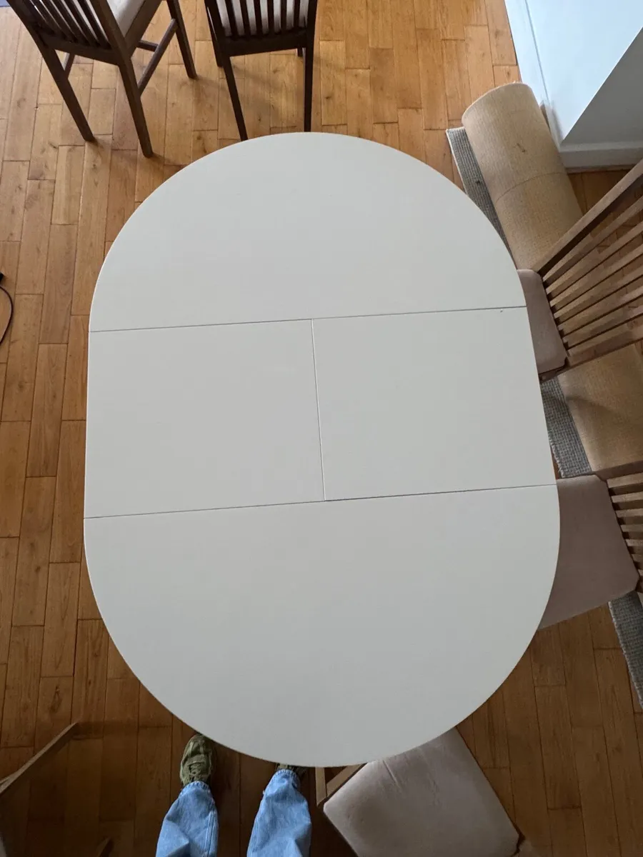 IKEA INGATORP Extendable Oval Dining Table – White - Image 3