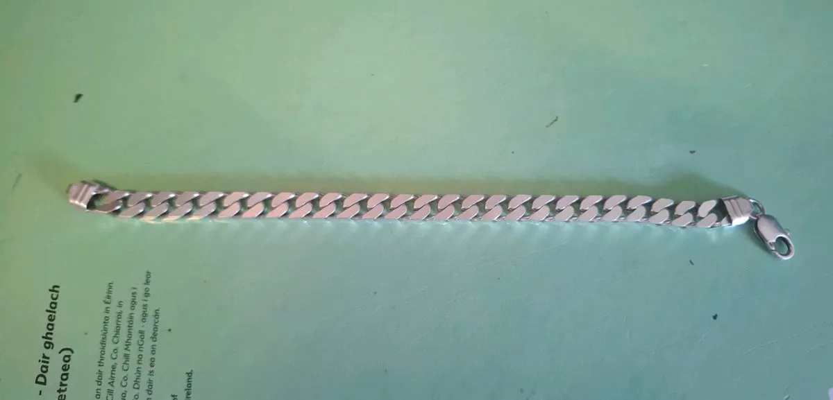 Mens Sterling Silver Cuban Chain Bracelet - Image 1