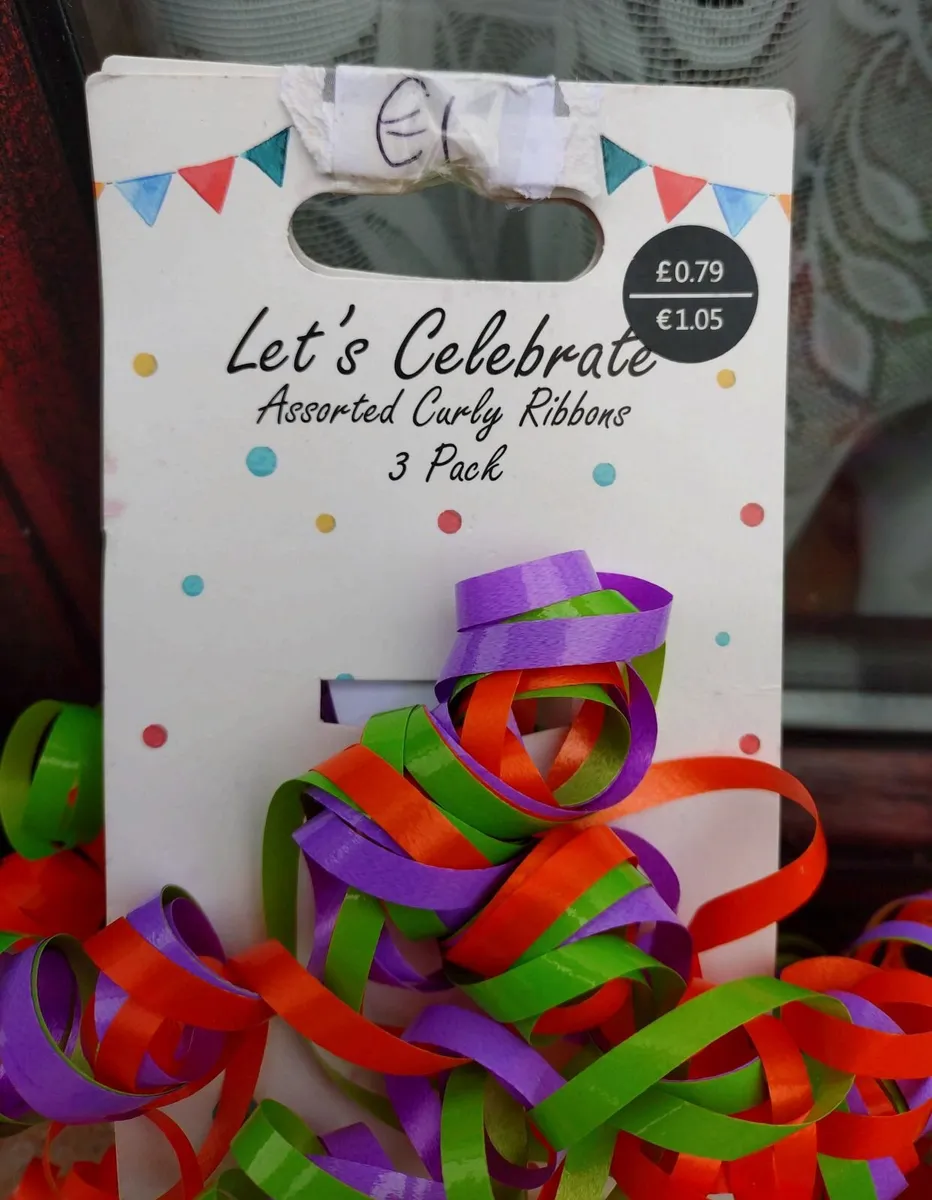 3 PACK OF CURLY PARTY RIBBONS (NEW). - Image 3