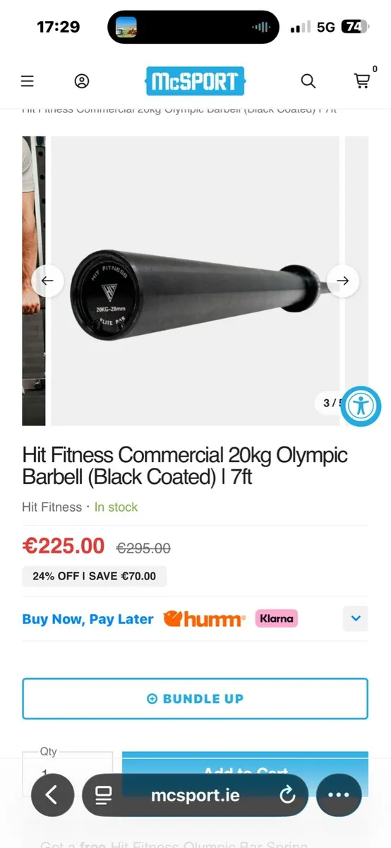 HIT 600KG WEIGHT RATED PRO OLYMPIC BARBELL, CHEAP! - Image 1