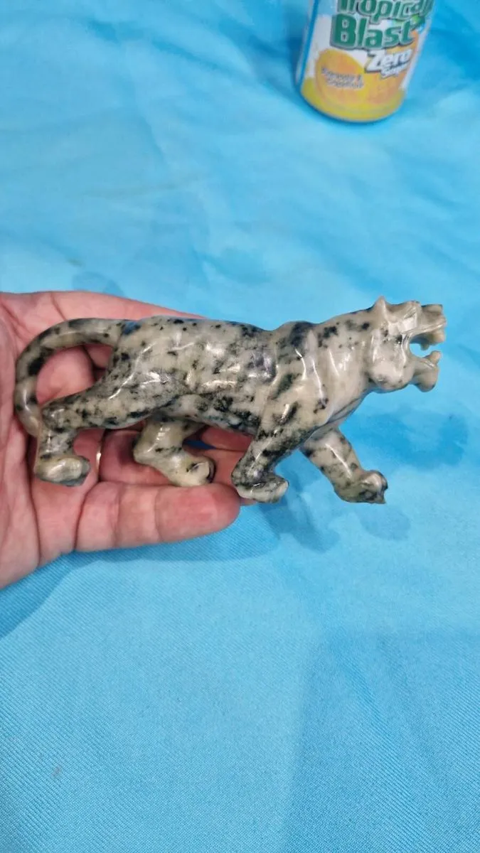Hand-Carved Stone Leopard - Image 1
